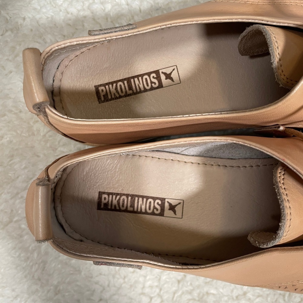 Pikolinos Santorini Oxford Flats Nude Leather Perforated Tassels Twee 42 US 12 - Picture 6 of 10